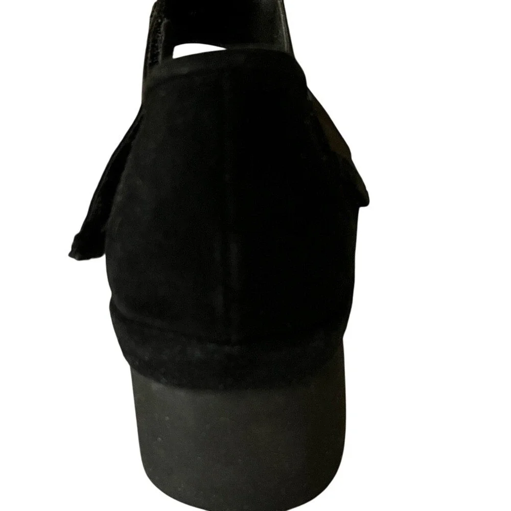 L'Amour Des Pieds Amadour Peep Toe Wedge shoe black suede sandal leather 7 comfy